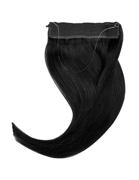 Extension filo invisibile capelli veri Remy hair lisci 50 cm - nero