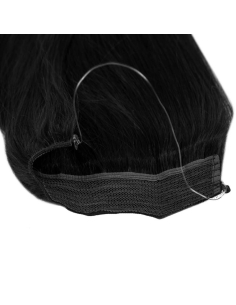 Extension filo invisibile capelli veri Remy hair lisci 50 cm - nero 2