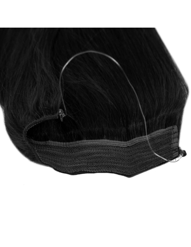 Extension filo invisibile capelli veri Remy hair lisci 50 cm - nero