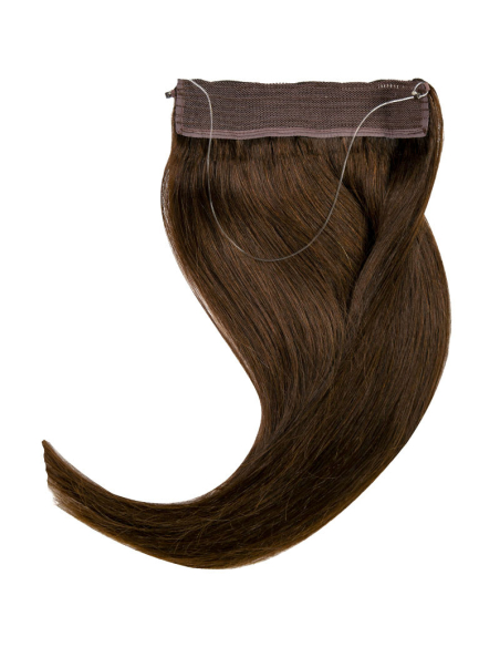 Extension filo invisibile capelli veri Remy hair lisci 50 cm - cioccolato