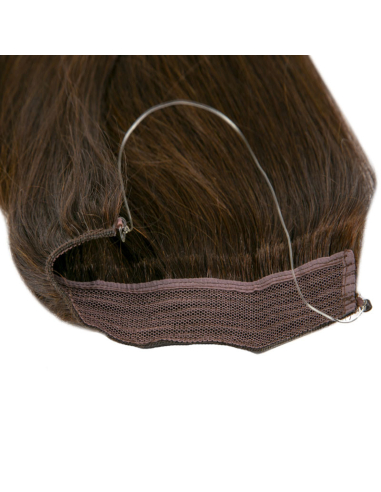 Extension filo invisibile capelli veri Remy hair lisci 50 cm - cioccolato