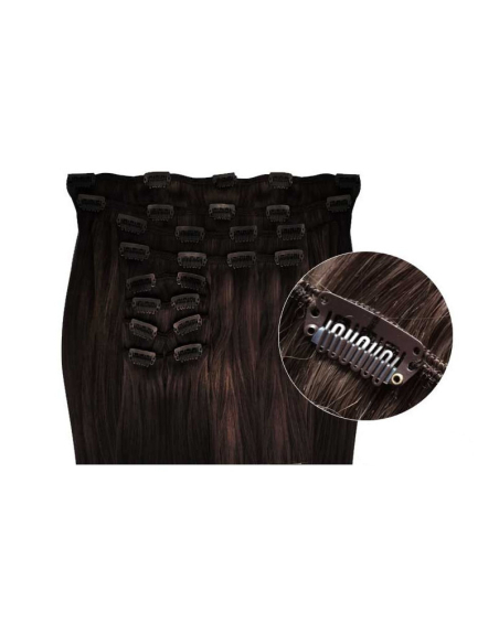 Extension clip capelli sintetici volume extra 50 cm - castano scuro