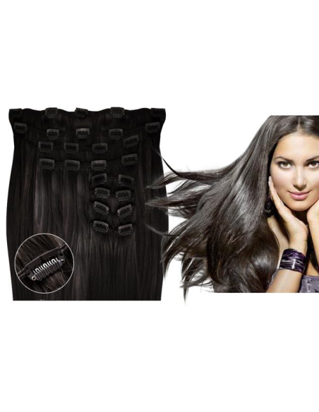 Extension clip volume LUXE 180 g capelli lisci veri 53 cm - bruno