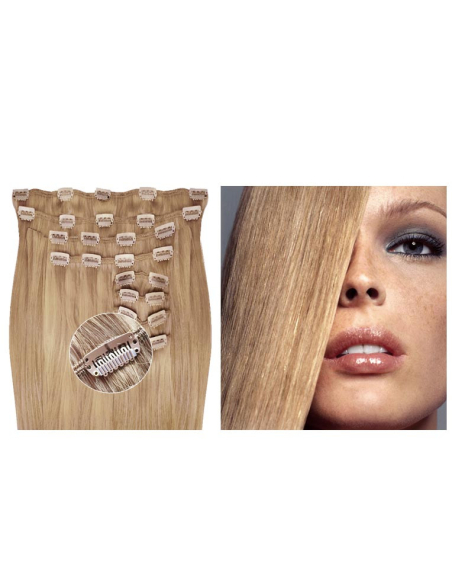 Extension clip volume LUXE 180 g capelli lisci veri 53 cm - biondo cenere