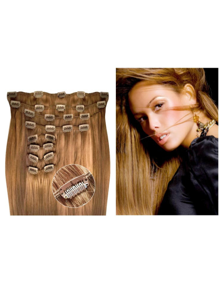 Extension clip volume LUXE 180 g capelli lisci veri 63 cm - biondo dorato