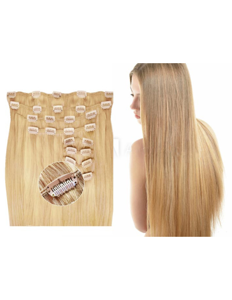 Extension clip volume LUXE 180 g capelli lisci veri 63 cm - biondo