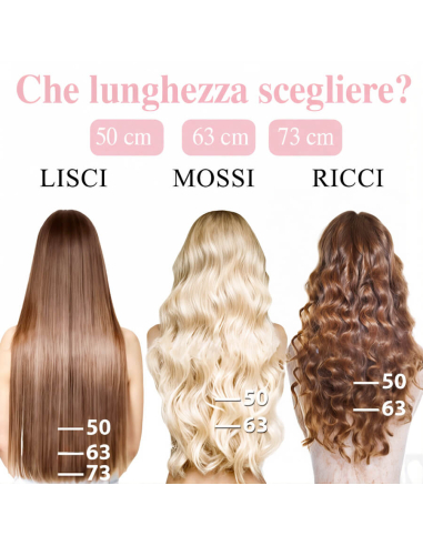 Extension clip capelli lisci 63 cm - castano con mèches bionde