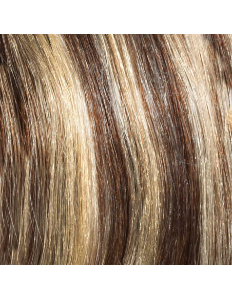 Extension clip capelli lisci 63 cm - castano con mèches bionde