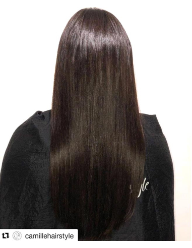 Extension filo invisibile capelli veri Remy hair lisci 50 cm - castano scuro