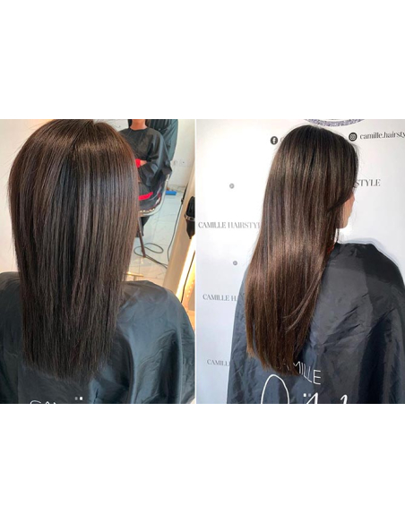 Extension filo invisibile capelli veri Remy hair lisci 50 cm - cioccolato