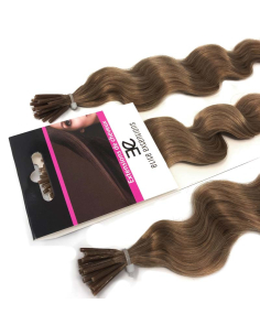 Extension a freddo capelli ricci 60 cm - castano chiaro