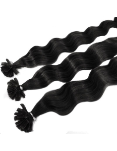 Extension cheratina capelli ricci 60 cm - nero