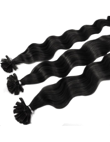 Extension cheratina capelli ricci 60 cm - nero