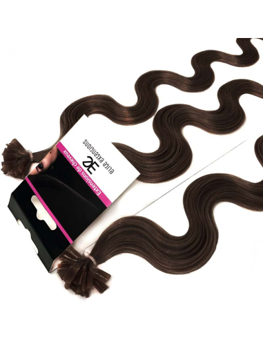 Extension cheratina capelli mossi 63 cm - cioccolato