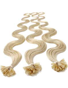 Extension cheratina capelli mossi 63 cm - biondo platino