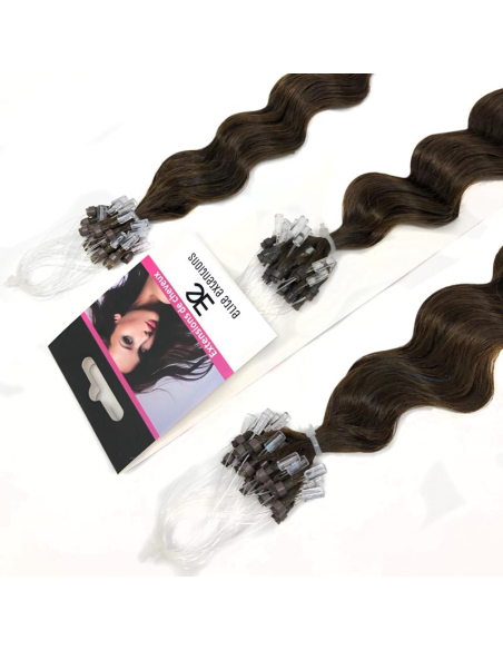 Extension microring capelli ricci 61 cm - cioccolato