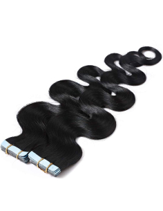 Extension biadesive capelli mossi 48 cm - nero