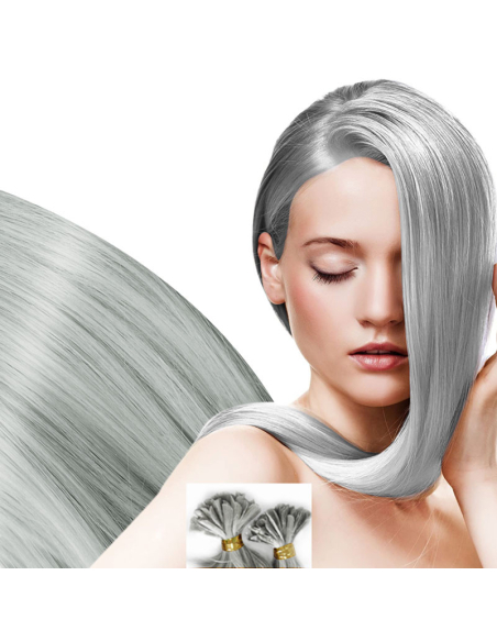Extension cheratina capelli lisci 50 cm - grigio argento