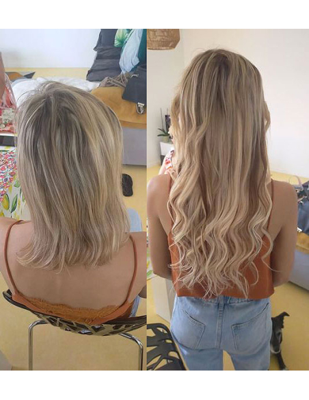 Extension clip capelli lisci 63 cm - biondo cenere