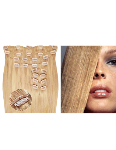 Extension clip volume LUXE 180 g capelli lisci veri 63 cm - biondo cenere