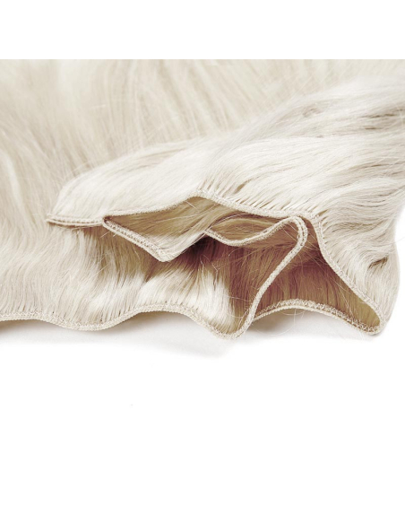 Tessitura capelli veri lisci 50 cm - biondo polare
