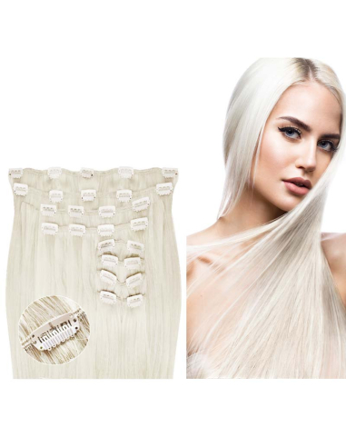 Extension clip volume LUXE 180 g capelli lisci veri 53 cm - biondo polare