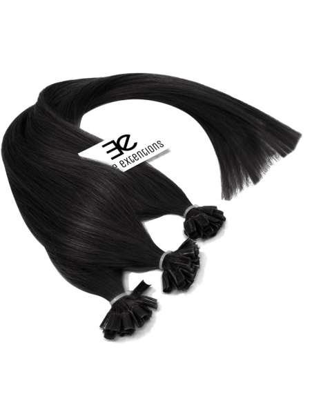 Extensions à chaud noires cheveux raides 63 cm 0.85 Gr