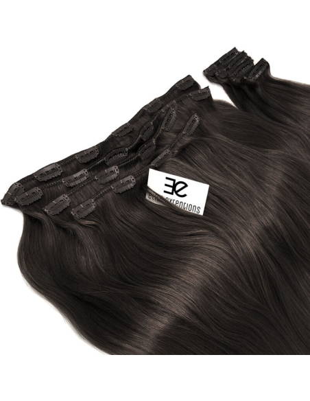 Extension clip volume LUXE 180 g capelli lisci veri 53 cm - bruno
