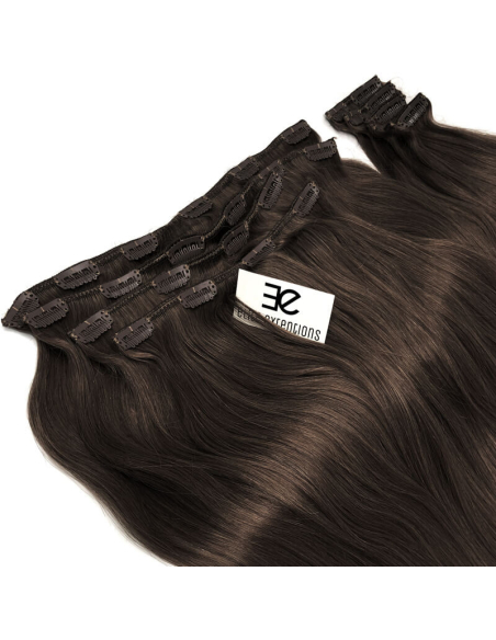 Extension clip volume LUXE 180 g capelli lisci veri 53 cm - castano scuro