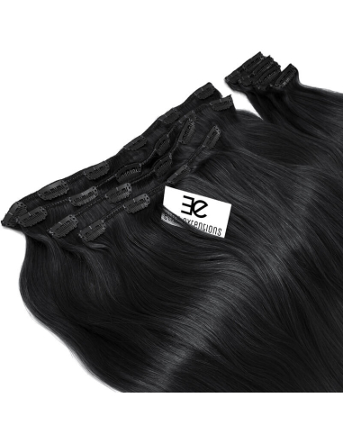 Extension clip volume LUXE 180 g capelli lisci veri 63 cm - nero