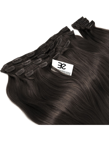 Extension clip volume LUXE 180 g capelli lisci veri 63 cm - bruno