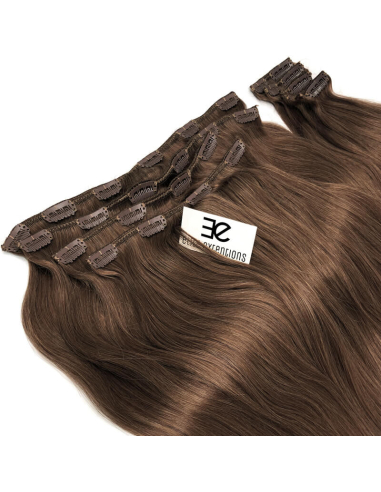 Extension clip volume LUXE 180 g capelli lisci veri 63 cm - castano nocciola