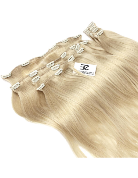 Extension clip volume LUXE 180 g capelli lisci veri 63 cm - biondo platino