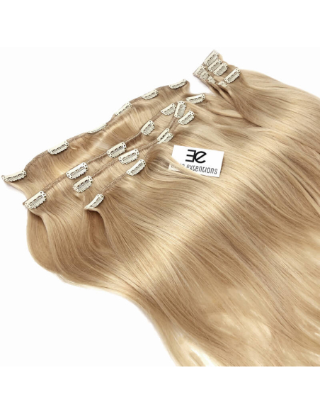 Extension clip volume LUXE 180 g capelli lisci veri 63 cm - biondo cenere