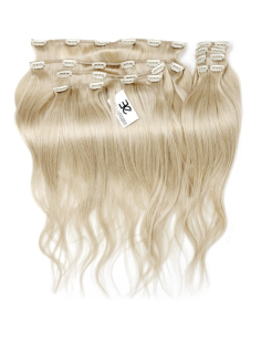 Extension clip volume LUXE 180 g capelli lisci veri 63 cm - biondo platino