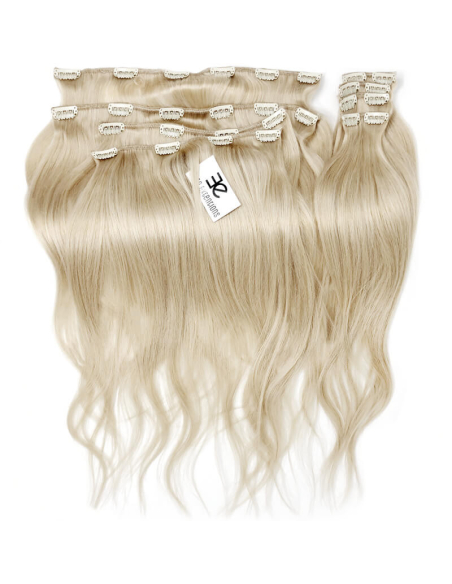 Extension clip volume LUXE 180 g capelli lisci veri 63 cm - biondo platino