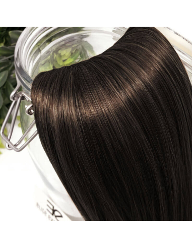 Extension filo invisibile capelli veri Remy hair lisci 50 cm - castano scuro
