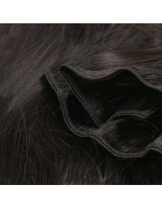 Tessitura capelli veri lisci 50 cm - bruno 2