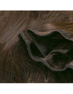 Tessitura capelli veri lisci 50 cm - castano nocciola 2