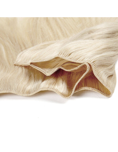 Tessitura capelli veri lisci 50 cm - biondo platino