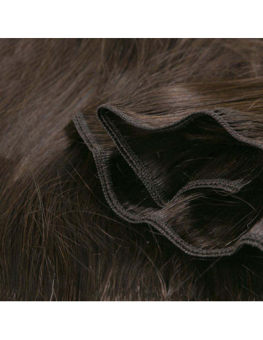 Tessitura capelli veri lisci 63 cm - castano scuro