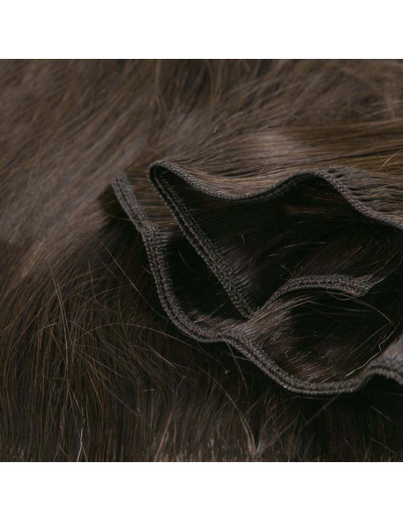 Tessitura capelli veri lisci 63 cm - castano scuro