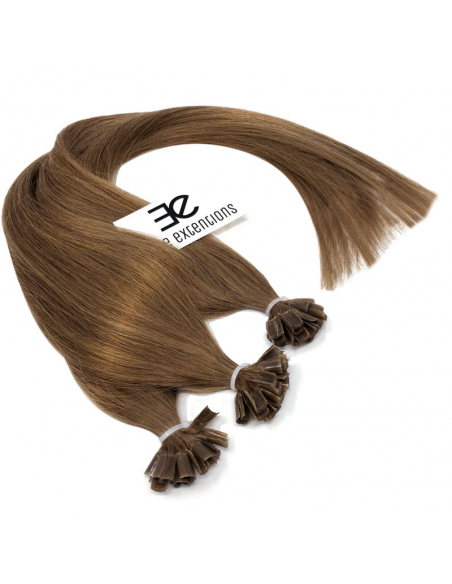 Extensions à chaud châtain clair cheveux raides 50 cm 0.85 Gr