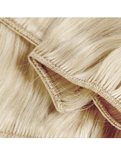 Tessitura capelli veri lisci 63 cm - biondo platino 2