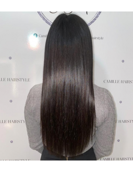 Tessitura capelli veri lisci 63 cm - bruno