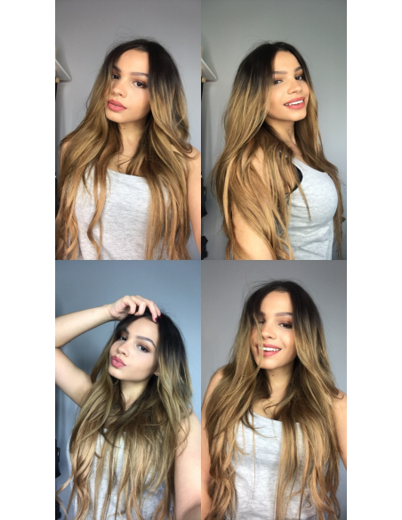 Tessitura capelli veri lisci 63 cm - biondo dorato