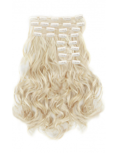 Extension clip volume LUXE 180 g capelli mossi veri 63 cm - biondo platino