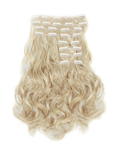 Extension clip volume LUXE 180 g capelli mossi veri 63 cm - biondo chiaro