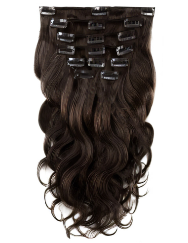 Extension clip capelli mossi 53 cm - castano scuro