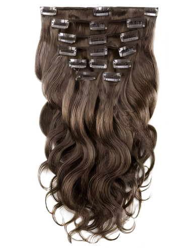 Extension clip capelli mossi 63 cm - nocciola